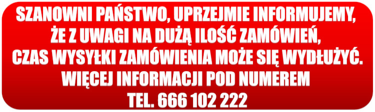 czas wysyłki zamówienia może się wydłużyć
